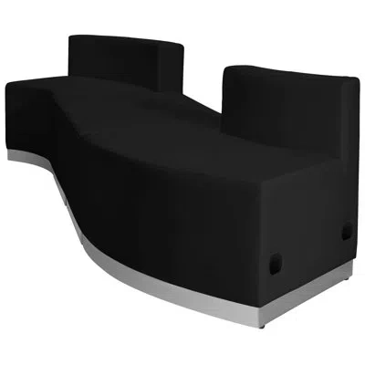 Flash Furniture Hercules 4 Pc Leathersoft Modular Reception Configuration W/taut Back &seat In Black
