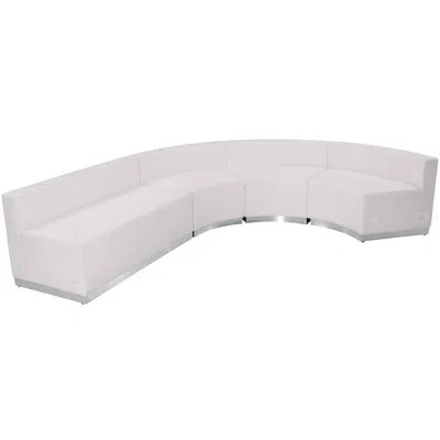Flash Furniture Hercules 4 Pc Leathersoft Modular Reception Configuration W/taut Back &seat In White