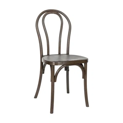 Flash Furniture Hercules Commercial Dark Brown Wood Look Stackable Resin Thonet Style Chair