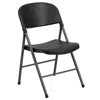 Flash Furniture Hercules Series 330 Lb. Capacity Black Plastic Folding Chair With Charcoal Frame In Black