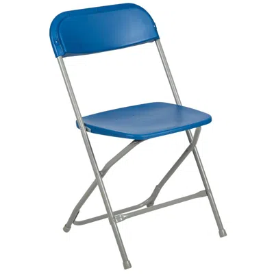 Flash Furniture Hercules Series 650 Lb. Capacity Premium Blue Plastic Folding Chair