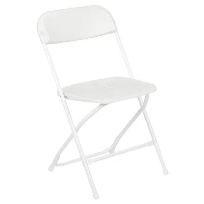 Flash Furniture Hercules Series 650 Lb. Capacity Premium White Plastic Folding Chair