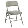 Flash Furniture Hercules Series Curved Triple Braced & Double Hinged Gray Vinyl Metal Folding Chair In Green