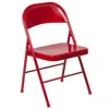 Flash Furniture Hercules Series Double Braced Red Metal Folding Chair In Red