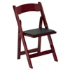 Flash Furniture 2 Pack Hercules Series Mahogany Wood Folding Chair With Vinyl Padded Seat