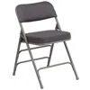 Flash Furniture Hercules Series Premium Curved Triple Braced & Double Hinged - Gray Fabric Metal Folding Chair In Gray