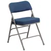 Flash Furniture Hercules Series Premium Curved Triple Braced & Double Hinged - Navy Fabric Metal Folding Chair In Blue