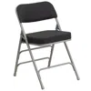 Flash Furniture Hercules Series Premium Curved Triple Braced & Double Hinged Black Pin-dot Fabric Metal Folding Chai In Black