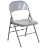 Flash Furniture Hercules Series Triple Braced & Double Hinged Gray Metal Folding Chair In Gray