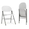 Flash Furniture Hercules Series White Plastic Folding Chairs Set Of 2 Lightweight Folding Chairs With Gray Frame In White