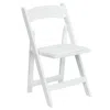 Flash Furniture Hercules Series White Wood Folding Chair With Vinyl Padded Seat In White