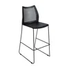 Flash Furniture Hercules Stack Bar Stool With Air-vent Back And Powder Coated Sled Base In Black