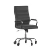 Flash Furniture High Back Black Executive Swivel Office Chair With Chrome Frame, Arms, In Gray