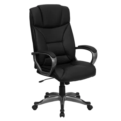 Flash Furniture High Back Black Leathersoft Executive Swivel Office Chair With Arms