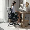 Flash Furniture High Back Dark Gray Mesh Swivel Office Chair With Black Frame And Flip-up Arms In Brown