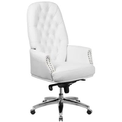 Flash Furniture High Back White Multifunction Executive Swivel Ergonomic Office Chair With Arms