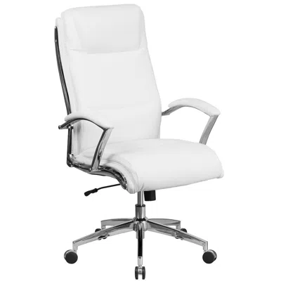 Flash Furniture High Back White Smooth Upholstered Executive Swivel Office Chair