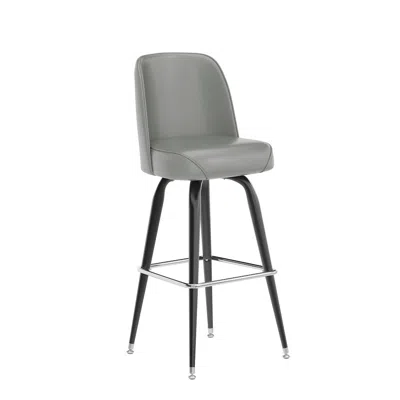 Flash Furniture James Commercial Grade Metal Barstool With Gray Swivel Bucket Seat