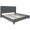 Flash Furniture King Size Tufted Upholstered Platform Bed In Dark Gray Fabric In Gray