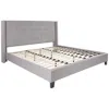 Flash Furniture King Size Tufted Upholstered Platform Bed In Light Gray Fabric In Gray