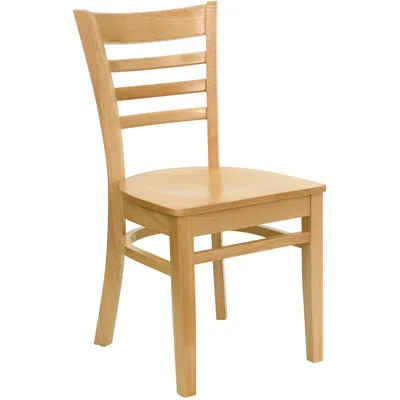 Flash Furniture Ladder Back Natural Wood Restaurant Chair In Brown