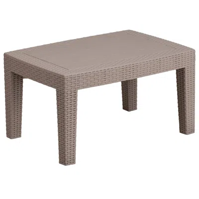 Flash Furniture Light Gray Faux Rattan Coffee Table In Brown