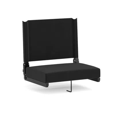 Flash Furniture Lightweight Stadium Chair With Handle, Ultra-padded Seat, Black