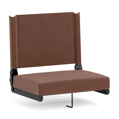 Flash Furniture Lightweight Stadium Chair With Handle, Ultra-padded Seat, Brown