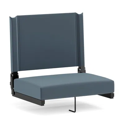 Flash Furniture Lightweight Stadium Chair With Handle, Ultra-padded Seat, Dark Blue