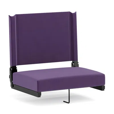 Flash Furniture Lightweight Stadium Chair With Handle, Ultra-padded Seat, Dark Purple