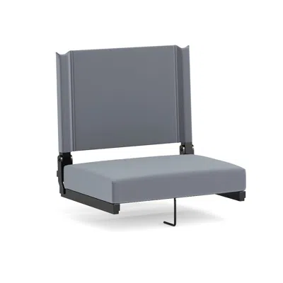 Flash Furniture Lightweight Stadium Chair With Handle, Ultra-padded Seat, Gray