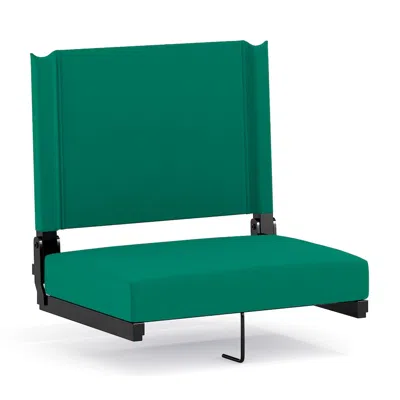 Flash Furniture Lightweight Stadium Chair With Handle, Ultra-padded Seat, Hunter Green
