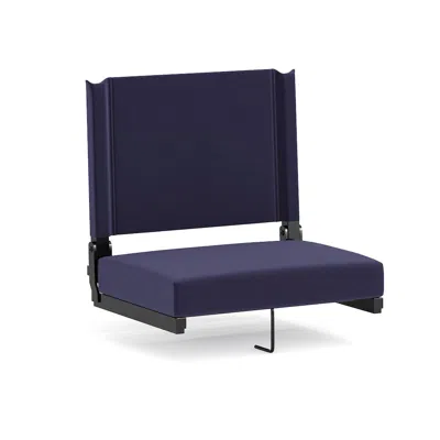 Flash Furniture Lightweight Stadium Chair With Handle, Ultra-padded Seat, Navy In Blue