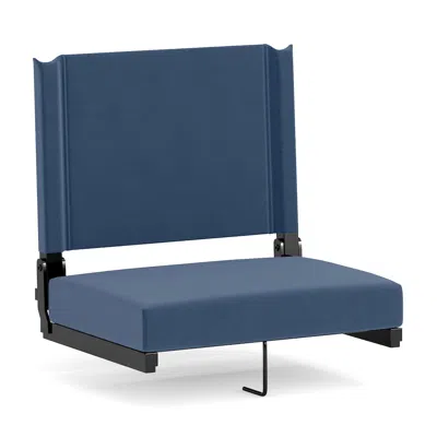 Flash Furniture Lightweight Stadium Chair With Handle, Ultra-padded Seat, Navy Blue