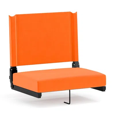 Flash Furniture Lightweight Stadium Chair With Handle, Ultra-padded Seat, Orange