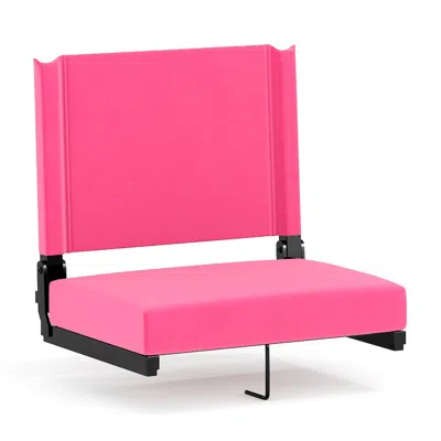 Flash Furniture Lightweight Stadium Chair With Handle, Ultra-padded Seat, Pink