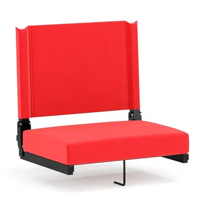 Flash Furniture Lightweight Stadium Chair With Handle, Ultra-padded Seat, Red