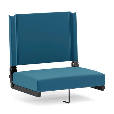 Flash Furniture Lightweight Stadium Chair With Handle, Ultra-padded Seat, Teal In Blue
