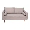 Flash Furniture Loveseat Sofa With Faux Linen Fabric Upholstery, Solid Wood Legs In Taupe In Gray
