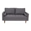 Flash Furniture Loveseat Sofa With Tufted Faux Linen Upholstery, Solid Wood Legs In Dark Gray In Gray