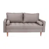 Flash Furniture Sofa With Tufted Faux Linen Upholstery, Solid Wood Legs In Slate Gray
