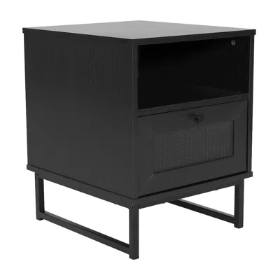 Flash Furniture Malaki Mid-century Modern Nightstand Or End Table, Black