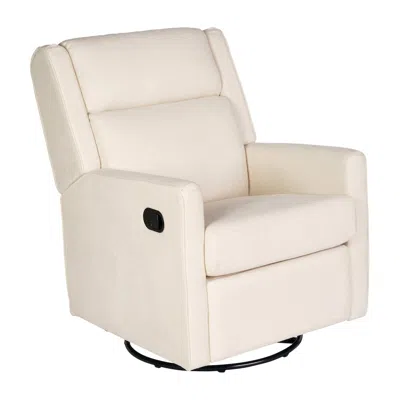 Flash Furniture Manual Reclining Glider Swivel Chair, Cream In Neutral