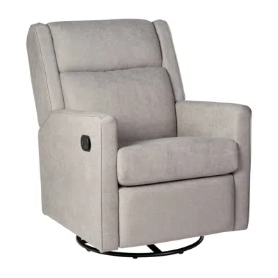 Flash Furniture Manual Reclining Glider Swivel Chair, Light Gray In Neutral