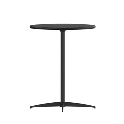 Flash Furniture Marrel Round Wood Cocktail Table With Columns In Black,black