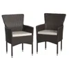 Flash Furniture Maxim Modern Espresso Wicker Patio Armchairs For Deck Or Backyard, Fade And Weather-resistant Frames In Brown
