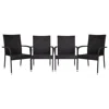 Flash Furniture Maxim Set Of 4 Stackable Indoor/outdoor Wicker Dining Chairs With Arms - Fade & Weather-resistant St In Black