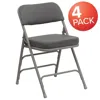 Flash Furniture Metal Folding Chairs With Padded Seats Set Of 4 Gray Metal Folding Chairs In Gray