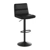 Flash Furniture Mid-back Adjustable Height Channel Stitched Barstools, Set Of 2, Black In Black