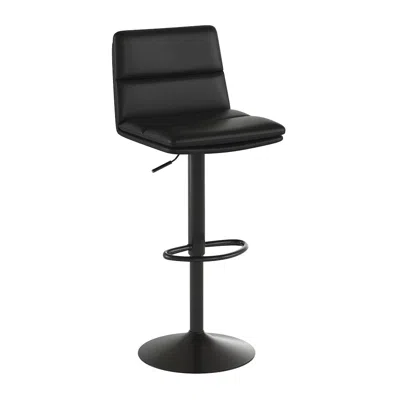 Flash Furniture Mid-back Adjustable Height Channel Stitched Barstools, Set Of 2, Black